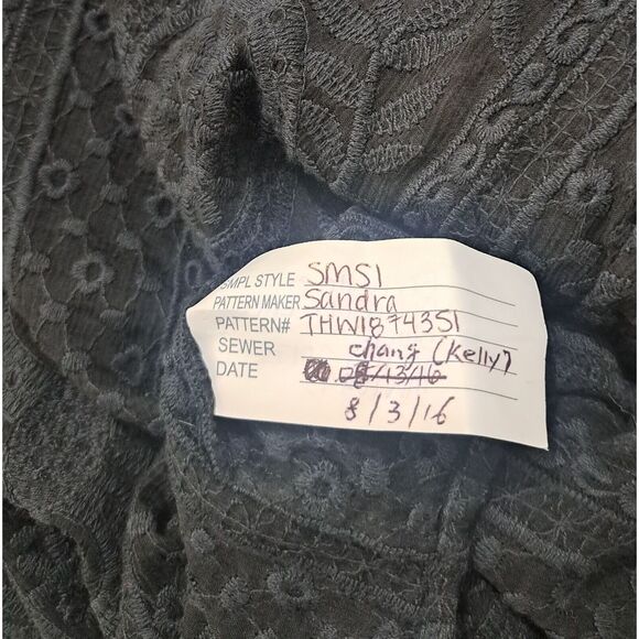 Theory Womens Medium Lace eyelet Top Sheer Black bernetta witchy whimsy goth - Picture 6 of 6